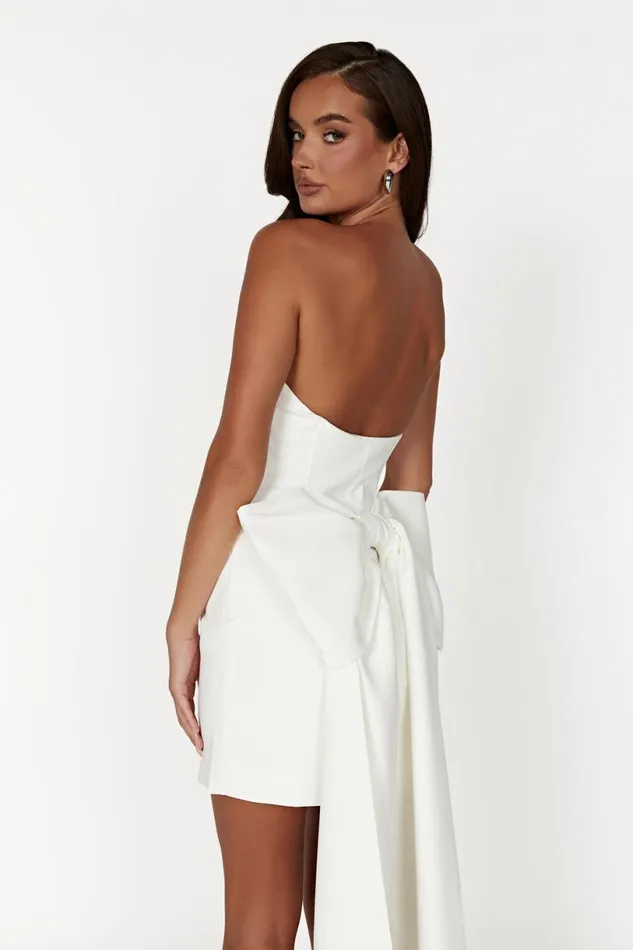 Meshki Mini Dresses Women Meredith Strapless Bow Mini Dress 8211 White White