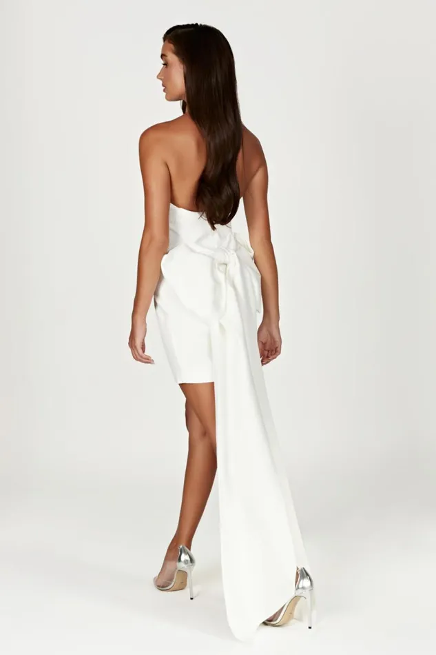 Meshki Mini Dresses Women Meredith Strapless Bow Mini Dress 8211 White White