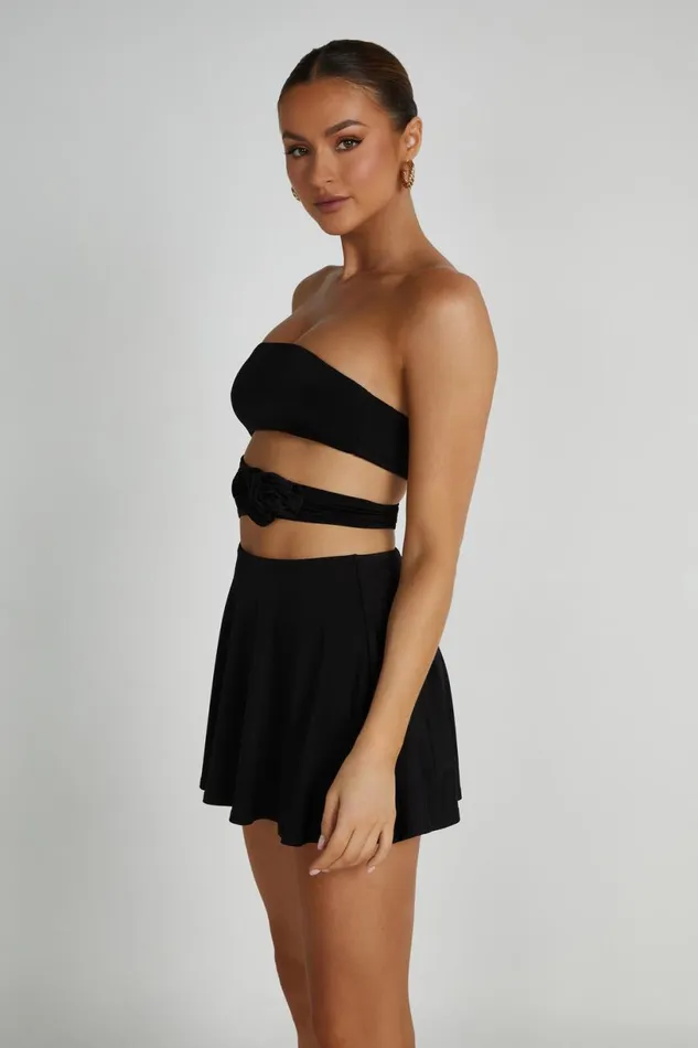 Meshki Mini Dresses Women Montanna Strapless Rose Mini Dress 8211 Black Black