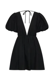 Meshki Mini Dresses Women Myrah Puff Sleeve Linen Mini Dress 8211 Black Black