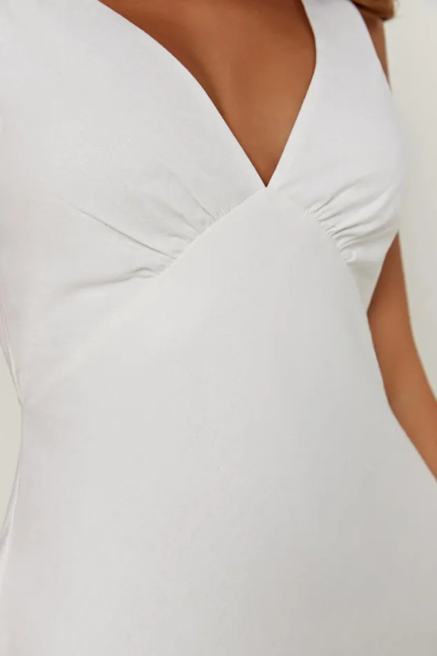 Meshki Mini Dresses Women Nessa Linen Mini Dress 8211 White White