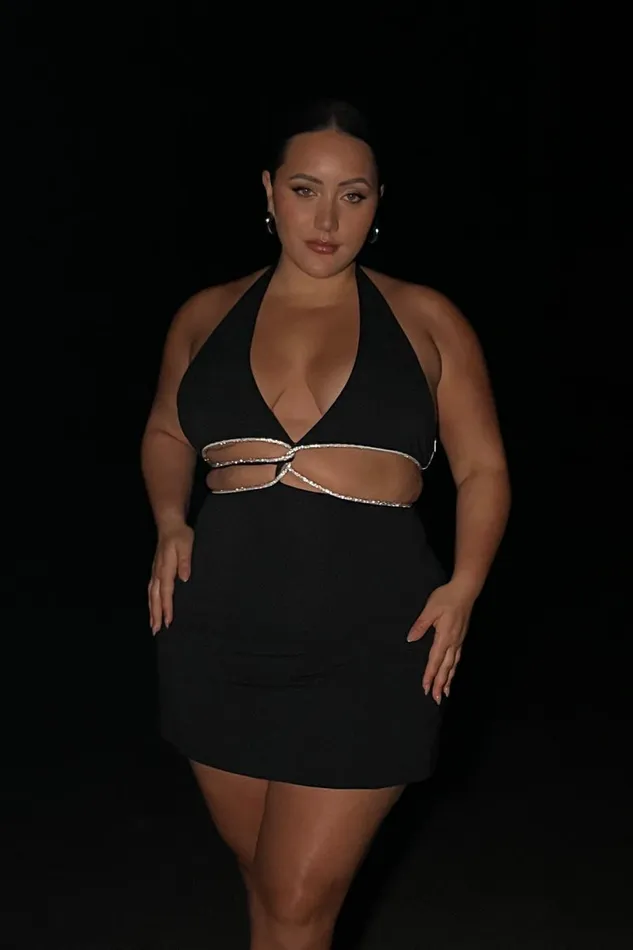 Meshki Mini Dresses Women Nicha Halter Mini Dress With Cut Outs 8211 Black Black Meshki Mini Dresses Women Nicha Halter Mini Dress With Cut Outs 8211 Black Black