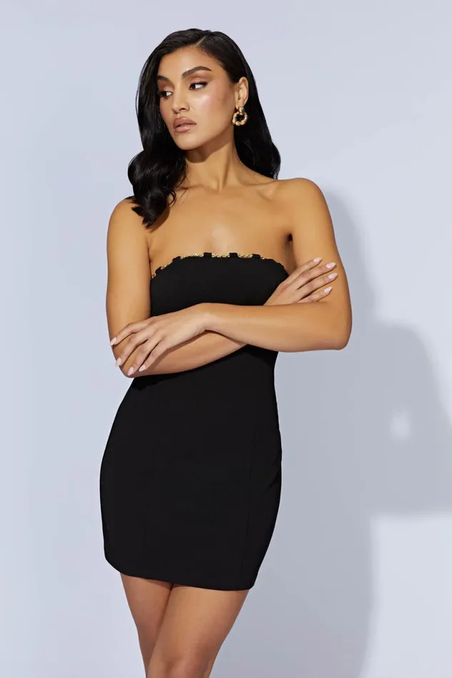 Meshki Mini Dresses Women Noelle Chain Mini Dress 8211 Black Black Meshki Mini Dresses Women Noelle Chain Mini Dress 8211 Black Black