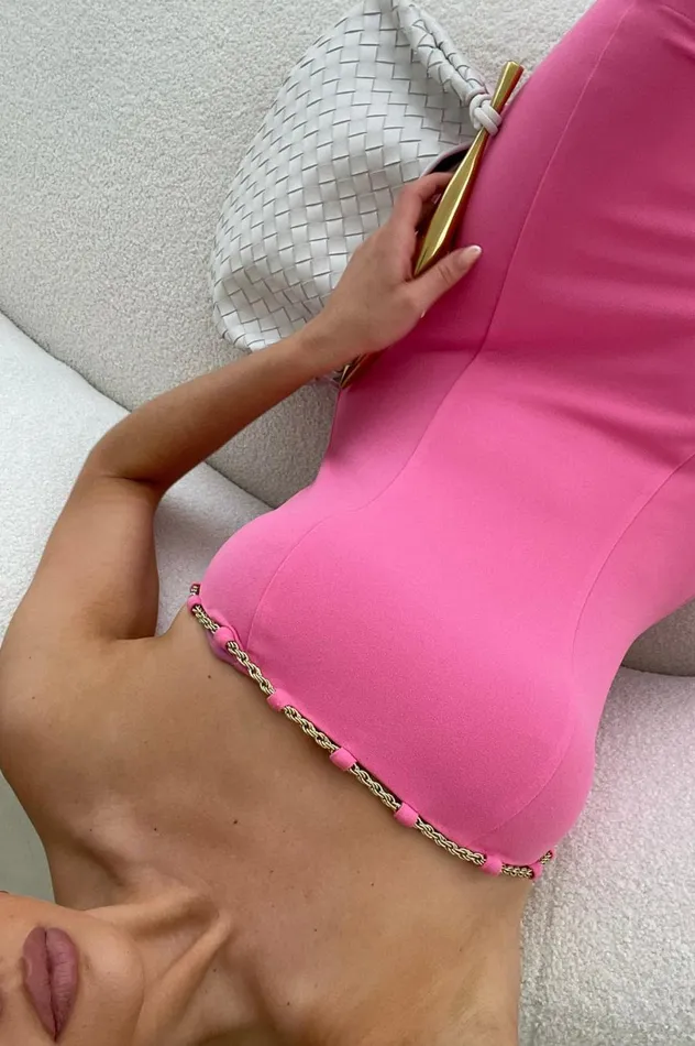 Meshki Mini Dresses Women Noelle Chain Mini Dress 8211 Bubblegum Pink Bubblegumpink Meshki Mini Dresses Women Noelle Chain Mini Dress 8211 Bubblegum Pink Bubblegumpink