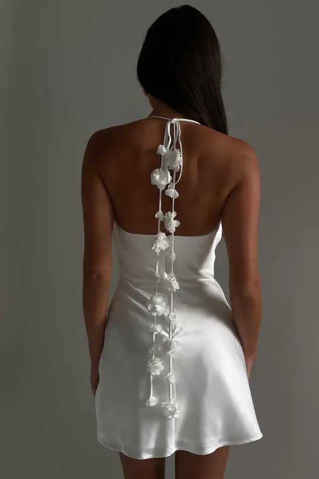 Meshki Mini Dresses Women Otillie Rose Halter Mini Dress 8211 White White