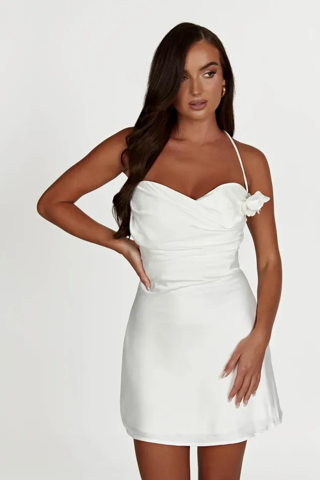 Meshki Mini Dresses Women Otillie Rose Halter Mini Dress 8211 White White
