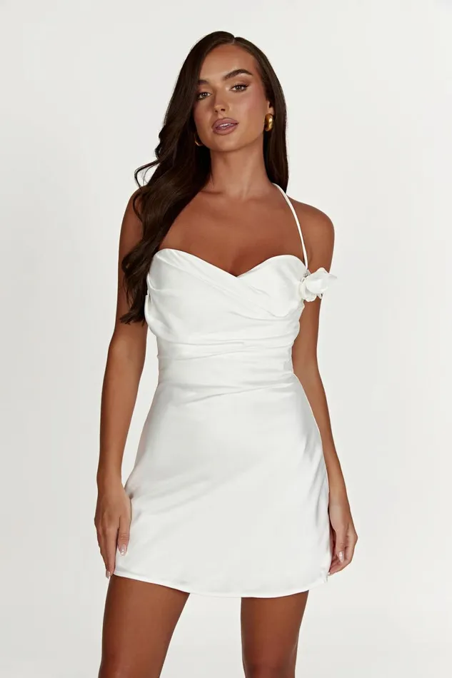 Meshki Mini Dresses Women Otillie Rose Halter Mini Dress 8211 White White
