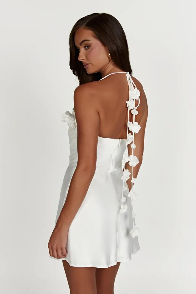 Meshki Mini Dresses Women Otillie Rose Halter Mini Dress 8211 White White
