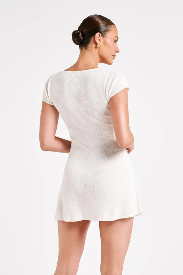 Meshki Mini Dresses Women Paula Buttoned Knit Mini Dress 8211 White White Meshki Mini Dresses Women Paula Buttoned Knit Mini Dress 8211 White White