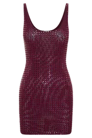 Meshki Mini Dresses Women Presley Square Diamante Mini Dress 8211 Berry Berry