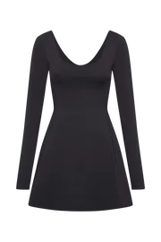 Meshki Mini Dresses Women Renee Recycled Nylon Long Sleeve Mini Dress 8211 Black Black