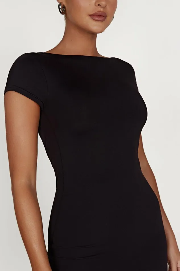 Meshki Mini Dresses Women Reyna Recycled Nylon Backless Mini Dress 8211 Black Black Meshki Mini Dresses Women Reyna Recycled Nylon Backless Mini Dress 8211 Black Black