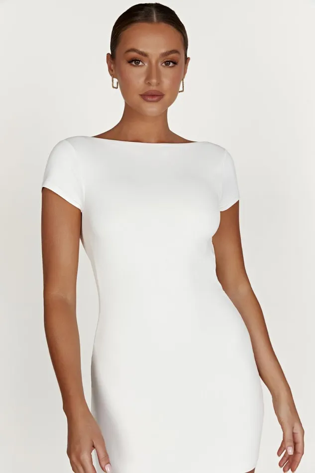 Meshki Mini Dresses Women Reyna Recycled Nylon Backless Mini Dress 8211 White White