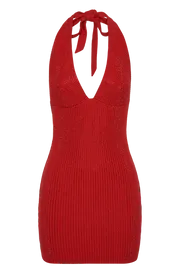 Meshki Mini Dresses Women Seina Diamante Halter Mini Dress 8211 Vermilion Red Vermilionred