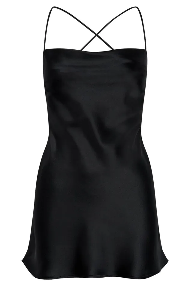 Meshki Mini Dresses Women Sydney Mini Satin Dress 8211 Black Black