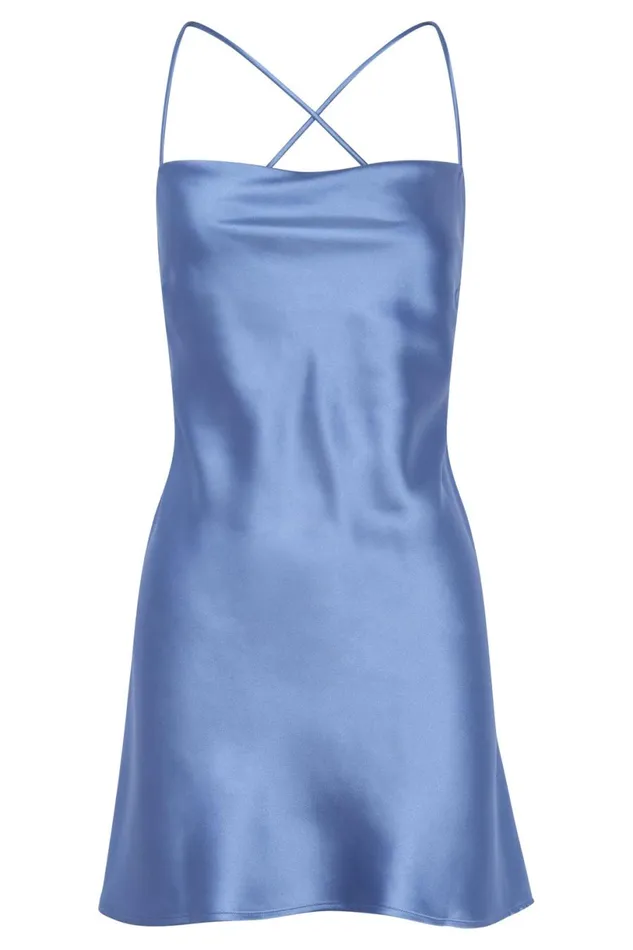 Meshki Mini Dresses Women Sydney Mini Satin Dress 8211 Powder Blue Powderblue