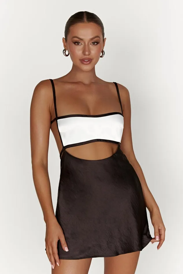 Meshki Mini Dresses Women Veda Two Tone Mini Dress 8211 Black Black