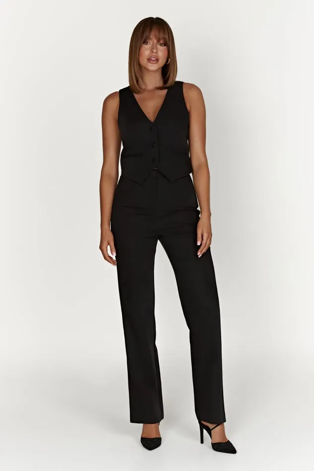 Meshki Pants Women Allanah Straight Leg Pant 8211 Black Black