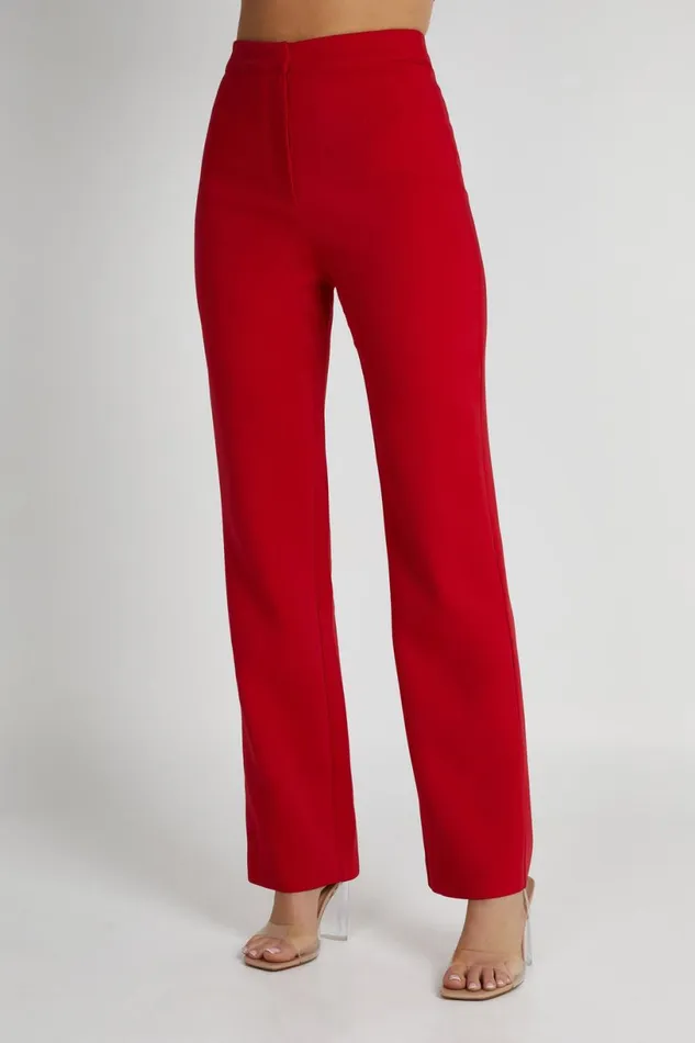 Meshki Pants Women Allanah Straight Leg Pant 8211 Red Red