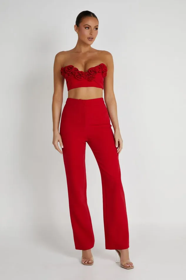 Meshki Pants Women Allanah Straight Leg Pant 8211 Red Red