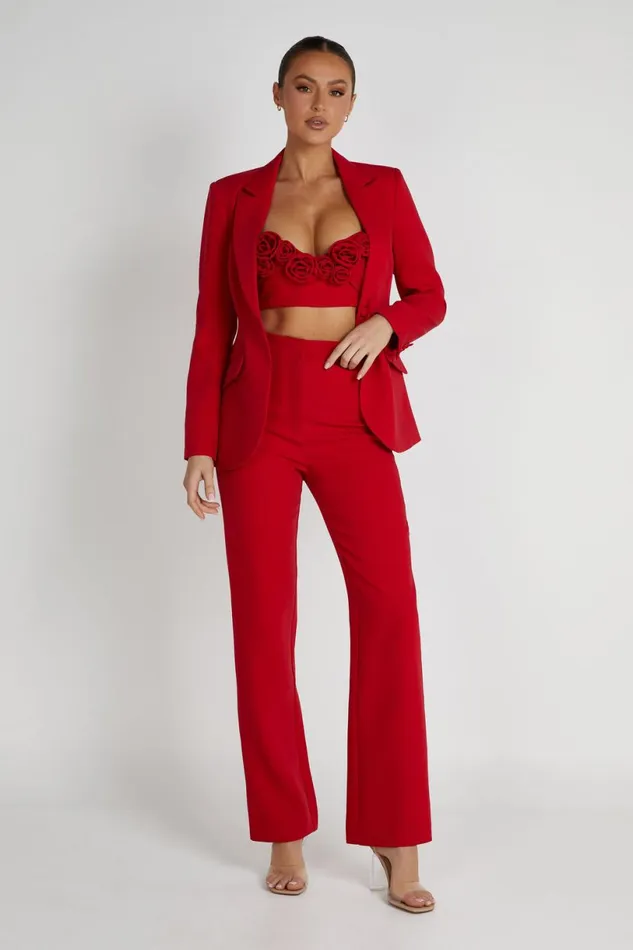 Meshki Pants Women Allanah Straight Leg Pant 8211 Red Red
