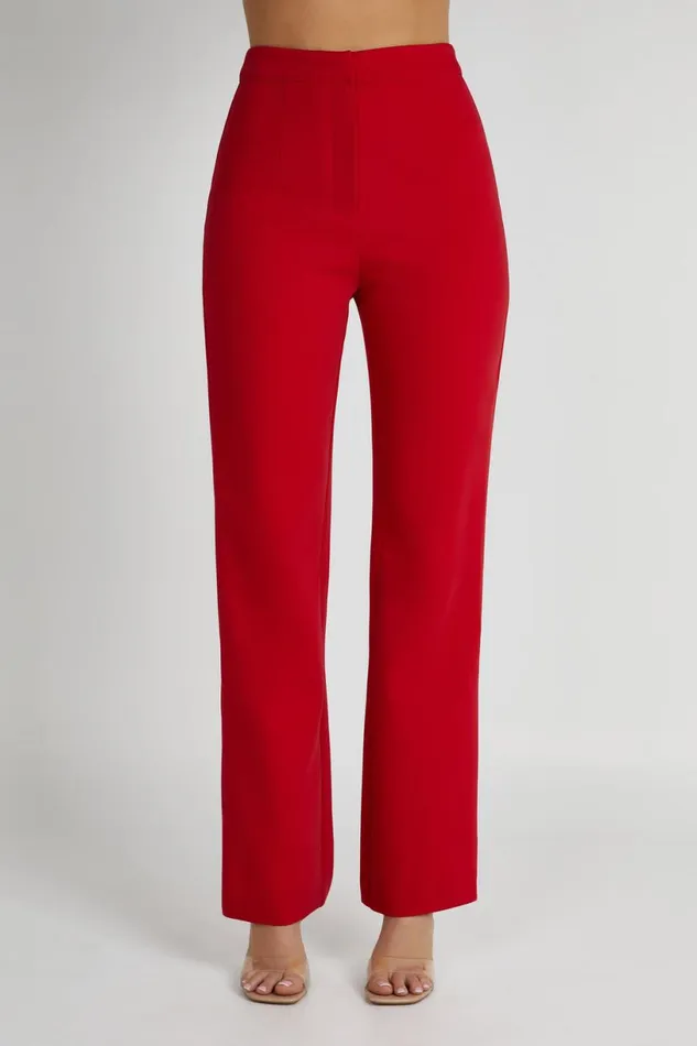 Meshki Pants Women Allanah Straight Leg Pant 8211 Red Red