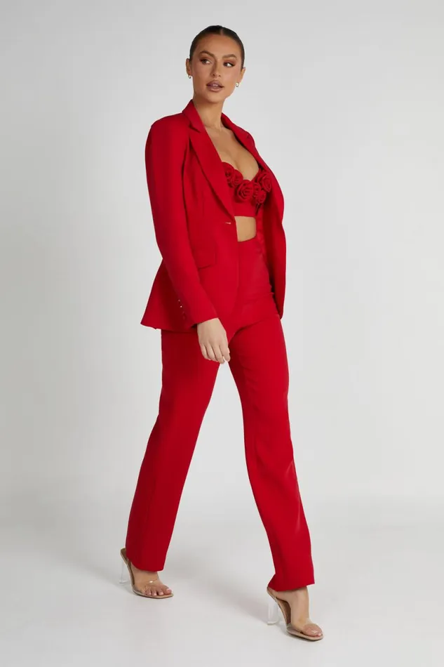 Meshki Pants Women Allanah Straight Leg Pant 8211 Red Red