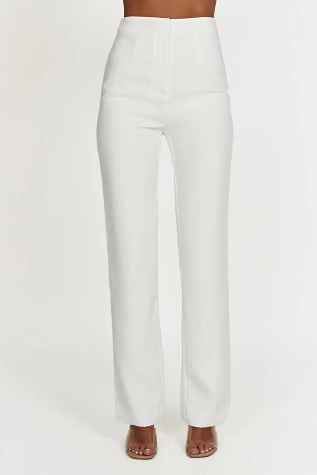 Meshki Pants Women Allanah Straight Leg Pant 8211 White White