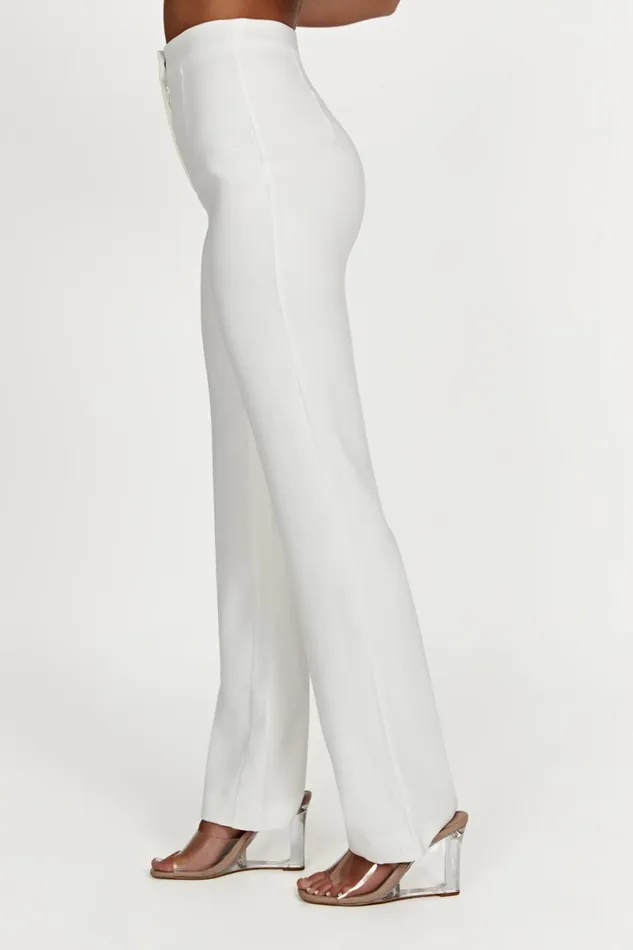 Meshki Pants Women Allanah Straight Leg Pant 8211 White White