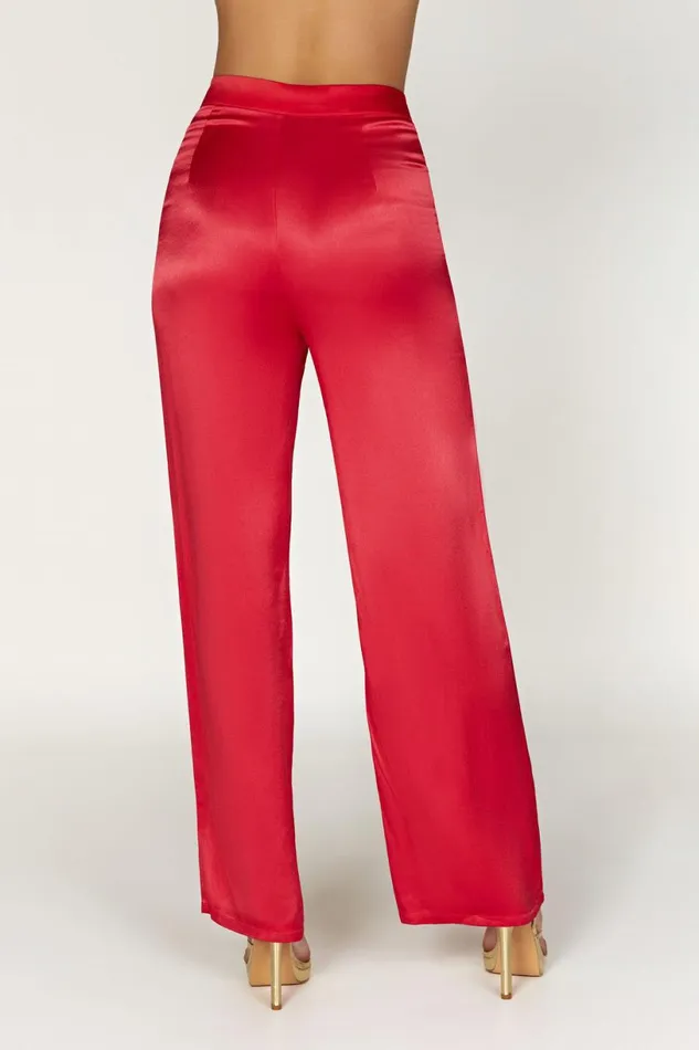 Meshki Pants Women Aspyn Satin Pants 8211 Red Red
