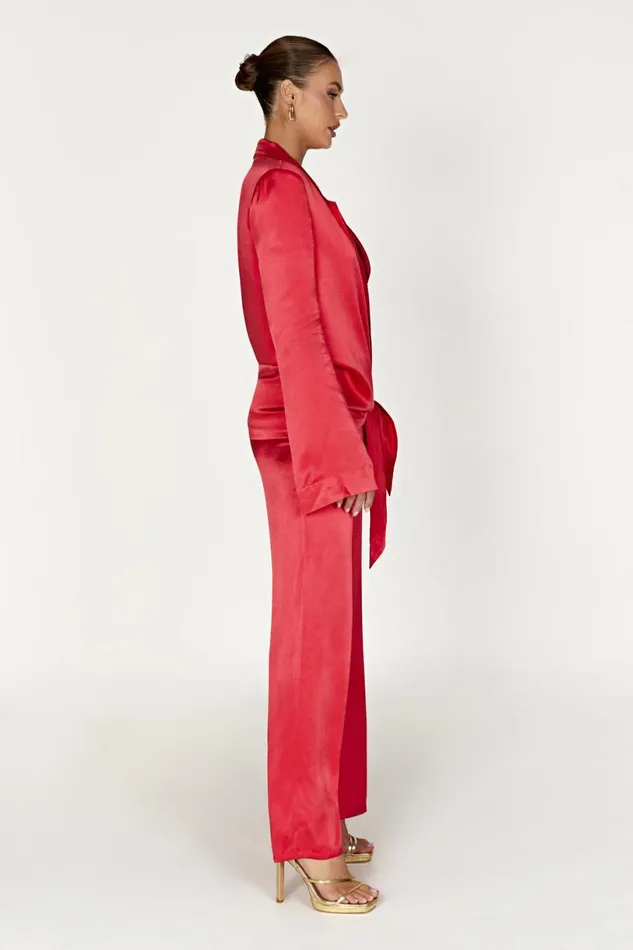 Meshki Pants Women Aspyn Satin Pants 8211 Red Red