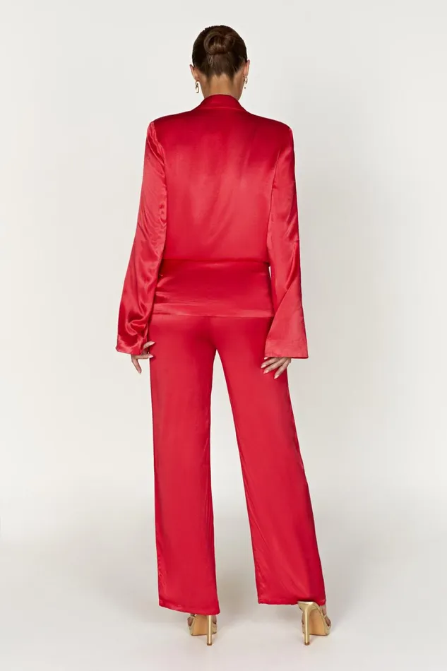 Meshki Pants Women Aspyn Satin Pants 8211 Red Red