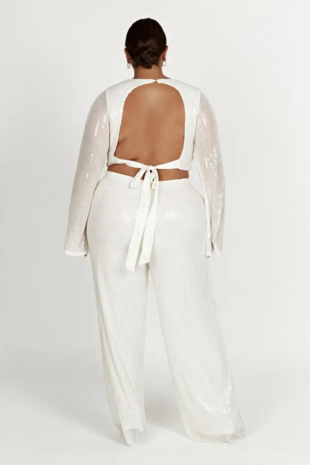 Meshki Pants Women Diaz Sequin Pants 8211 White White