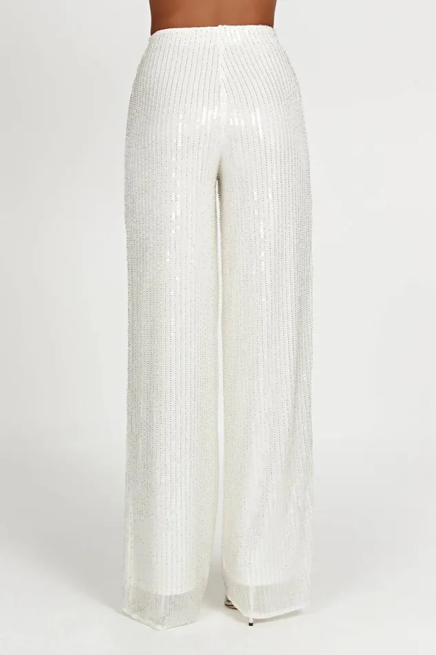 Meshki Pants Women Diaz Sequin Pants 8211 White White