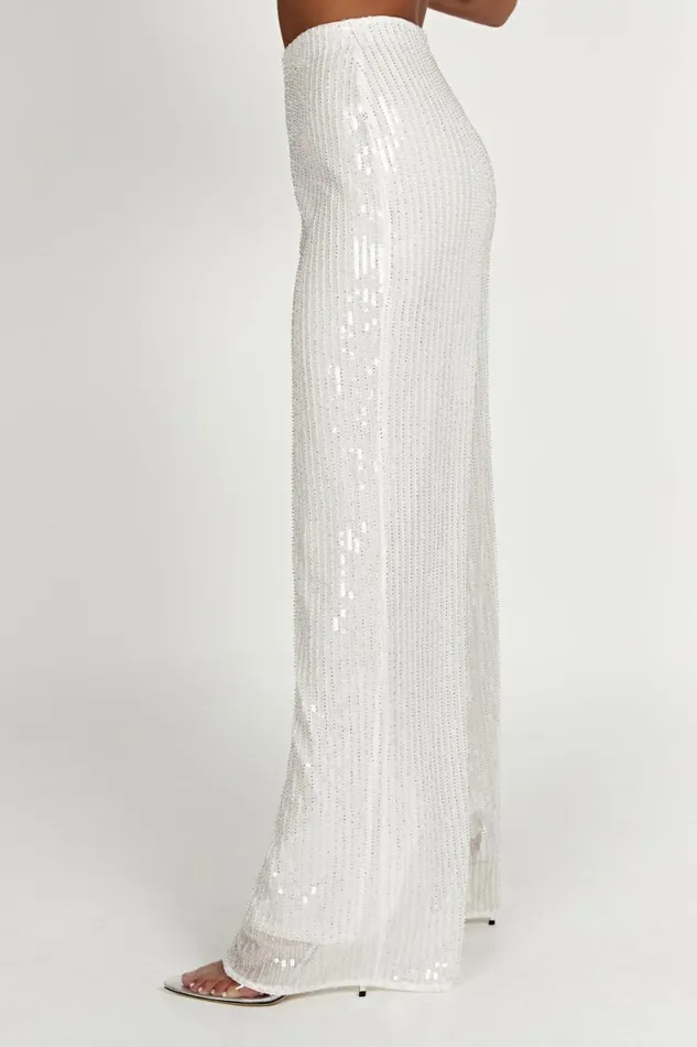 Meshki Pants Women Diaz Sequin Pants 8211 White White