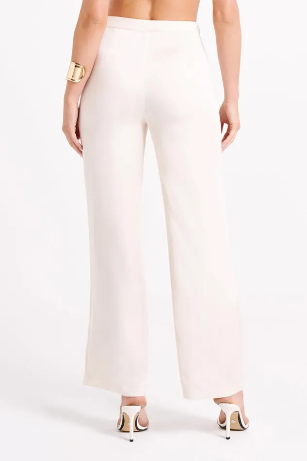 Meshki Pants Women Elisa Satin Straight Leg Pant 8211 Sand Sand