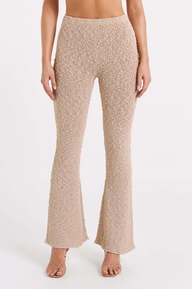 Meshki Pants Women Irma Flared Boucle Pants 8211 Wheat Wheat