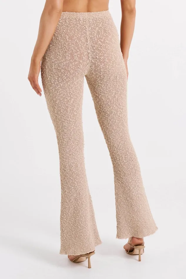 Meshki Pants Women Irma Flared Boucle Pants 8211 Wheat Wheat