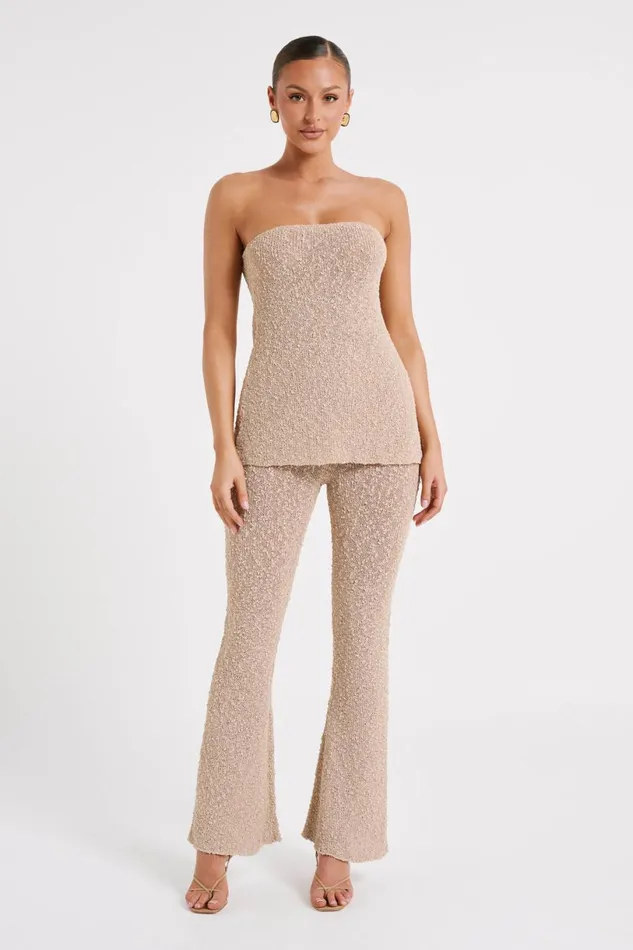 Meshki Pants Women Irma Flared Boucle Pants 8211 Wheat Wheat