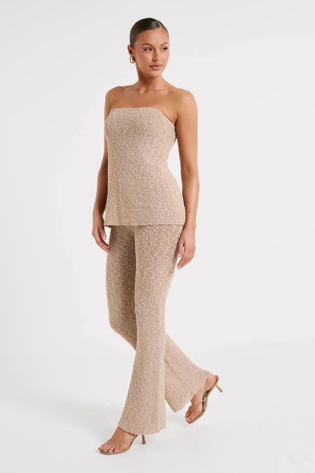 Meshki Pants Women Irma Flared Boucle Pants 8211 Wheat Wheat
