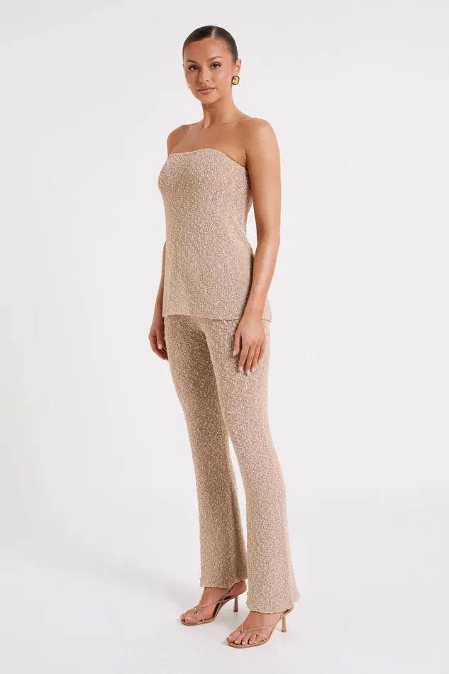 Meshki Pants Women Irma Flared Boucle Pants 8211 Wheat Wheat