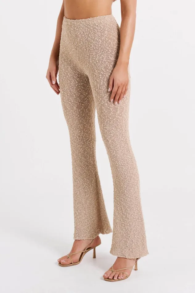 Meshki Pants Women Irma Flared Boucle Pants 8211 Wheat Wheat