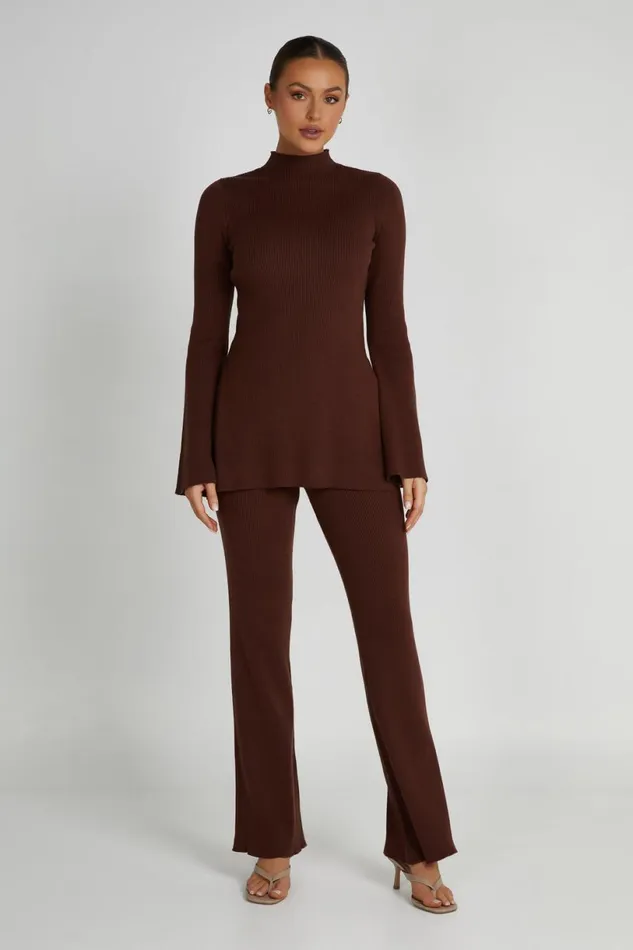 Meshki Pants Women Jovie Knit Pants 8211 Hazelnut Hazelnut
