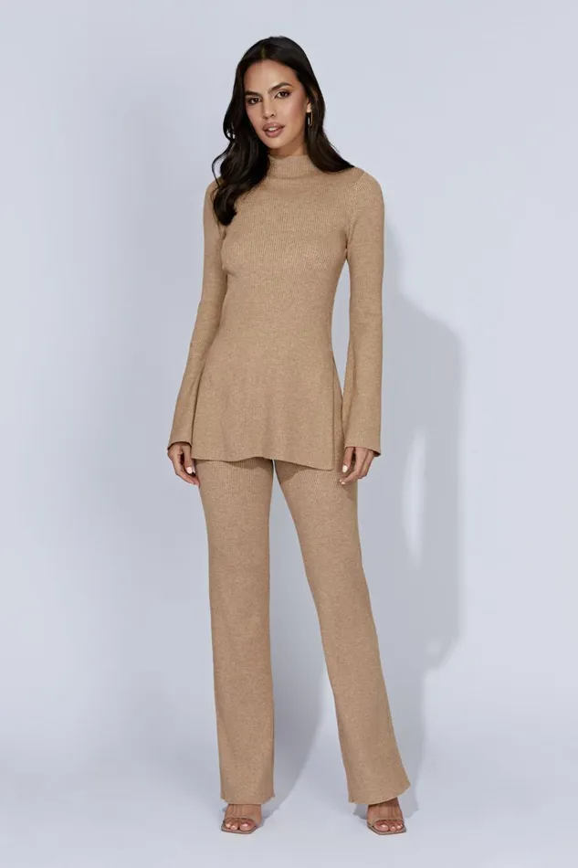 Meshki Pants Women Jovie Knit Pants 8211 Taupe Taupe