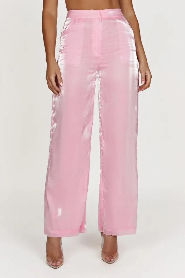 Meshki Pants Women Kinsley Sheer Pants 8211 Candy Pink Candypink