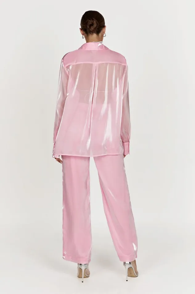 Meshki Pants Women Kinsley Sheer Pants 8211 Candy Pink Candypink