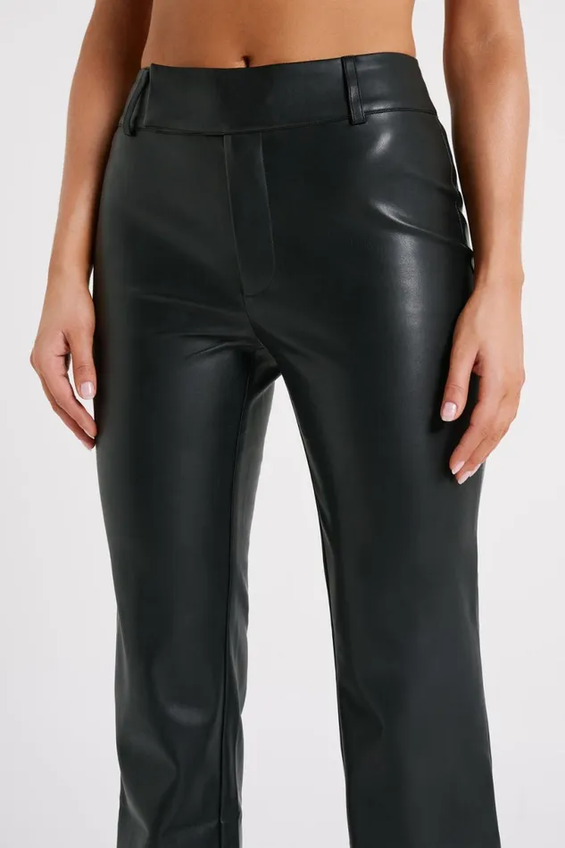 Meshki Pants Women Laurette Faux Leather Straight Leg Pant 8211 Black Black
