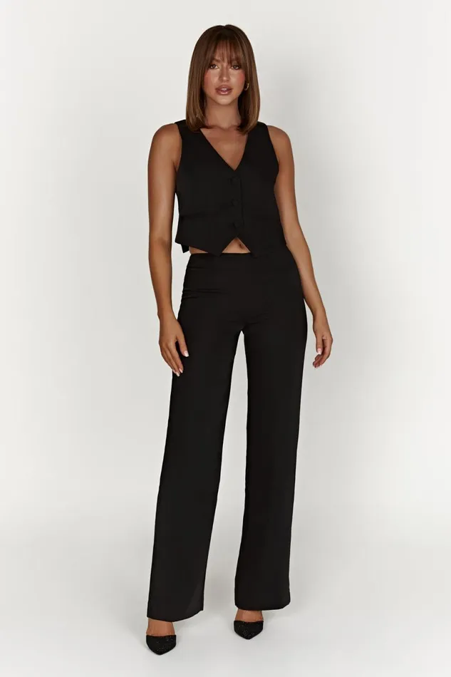 Meshki Pants Women Laurie Low Rise Suiting Pant 8211 Black Black