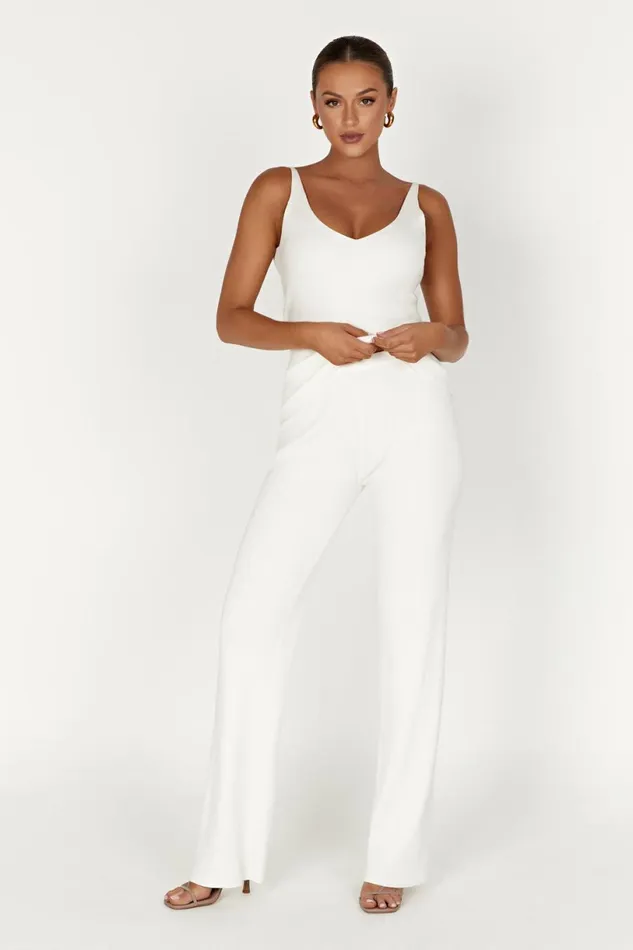 Meshki Pants Women Linnie Straight Leg Knit Pant 8211 White White
