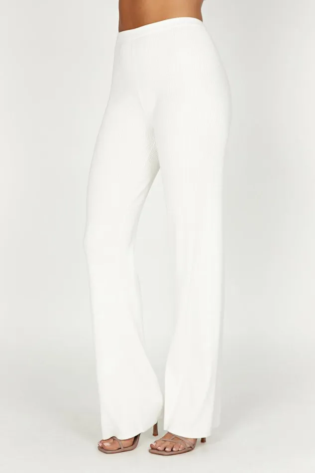 Meshki Pants Women Linnie Straight Leg Knit Pant 8211 White White